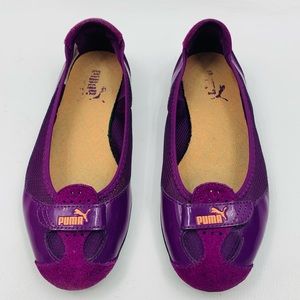 Puma Purple Suede Leather Mesh Ballet Flats